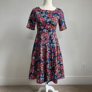 Modcloth Floral Fit and Flare 50's Retro Dress